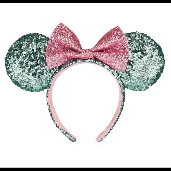 Disney Minnie mouse ears pink and mint sequin - Picture 3 of 3
